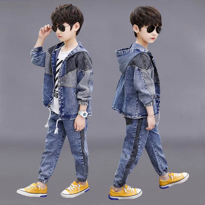 Children Clothing 2020 Spring Autumn Boys Sport Suit Baby Boys Clothes Sets Kids Hooded Denim Coat+Jeans Pants 2Pcs Outfits W169, Blue 2pcs 
Children Clothing 2020 Spring Autumn Boys Sport Suit Baby Boys Clothes Sets Kids Hooded Denim Coat+Jeans Pants 2Pcs Outfits W169, Blue 2pcs