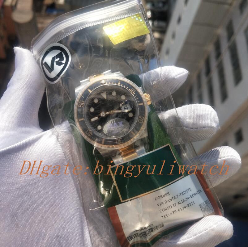 Luxury VRF Factory 40MM New Version Mens Automatic Movement ETA 2836 Watch Men Real Wrapped 18k Gold Platinum Black Ceramic Bezel Dive Watch, Gold black 
Luxury VRF Factory 40MM New Version Mens Automatic Movement ETA 2836 Watch Men Real Wrapped 18k Gold Platinum Black Ceramic Bezel Dive Watch, Gold black
