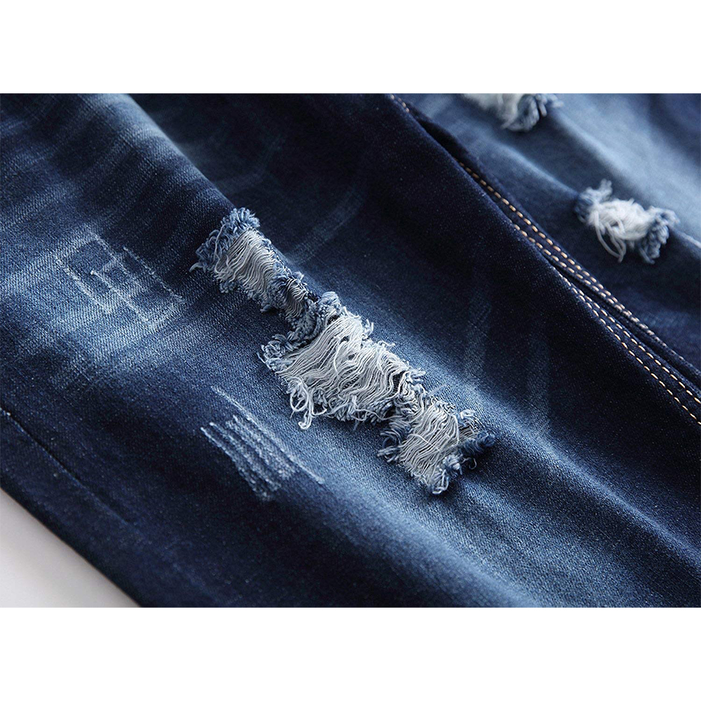 Denim Shorts for Men Jeans Summer Vintage Washed Ripped Distressed Straight Fit Knee Length Casual Jeans Shorts