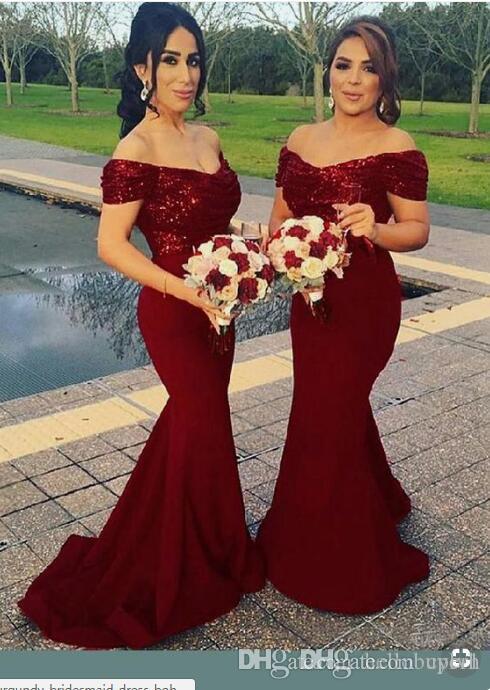 Burgundy Bridemaid Dresses Sequin Lace Mermaid Off Shoulder Wedding Guest Dress Long vestidos de dama de honor Cheap Prom Dresses party Gown
Burgundy Bridemaid Dresses Sequin Lace Mermaid Off Shoulder Wedding Guest Dress Long vestidos de dama de honor Cheap Prom Dresses party Gown