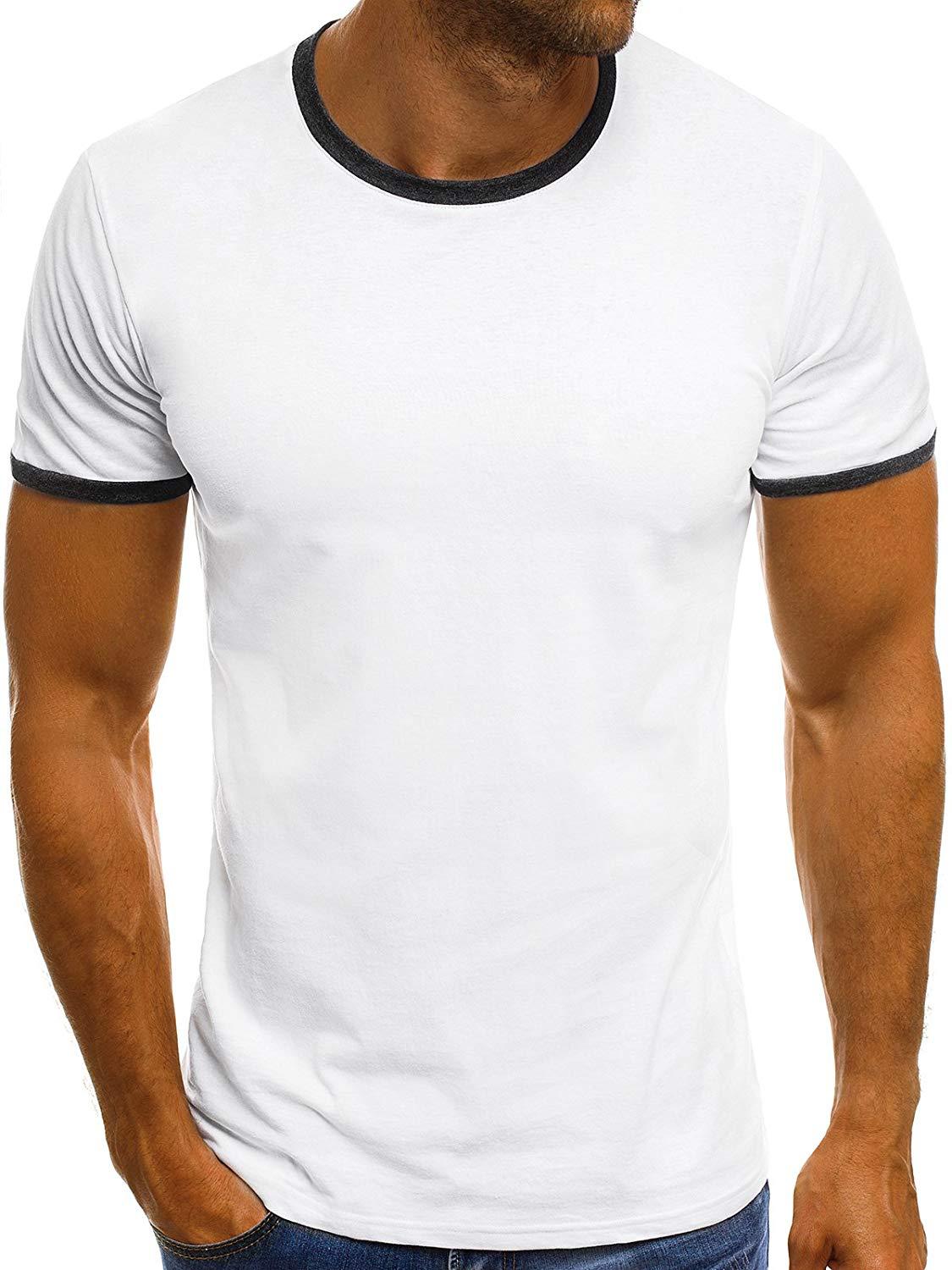 2020 New Men's Cotton T Shirt Solid Color Tee Tops Fashion 5 Colors Casual O Neck Tee Shirt