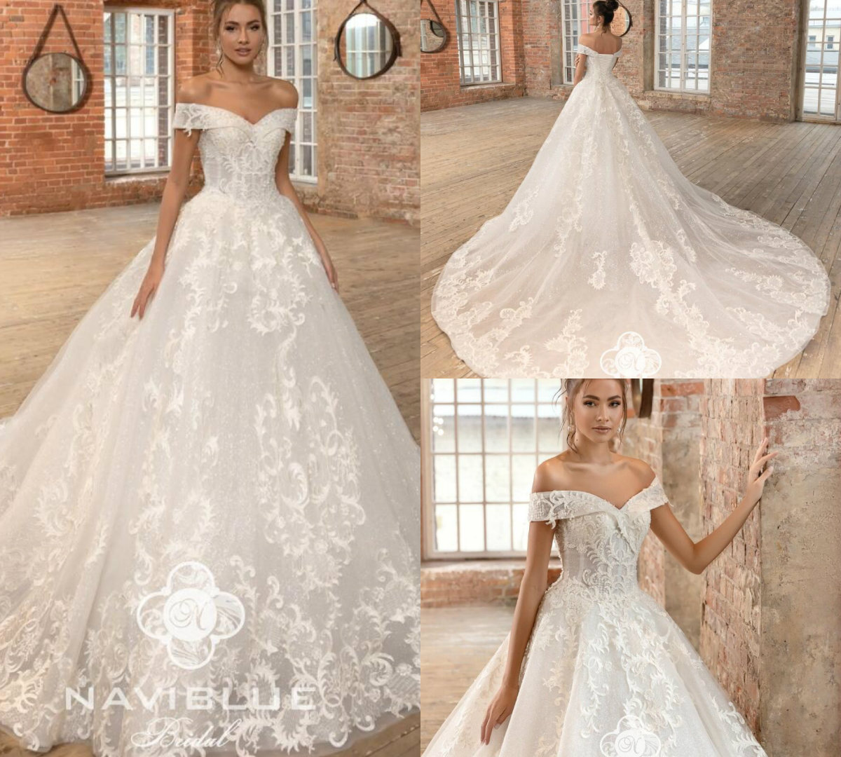 2019 Naviblue Dolly Beach Wedding Dresses Off The Shoulder Lace Appliqued A Line Glitter Modest Wedding Dress Court Train Bridal Gowns