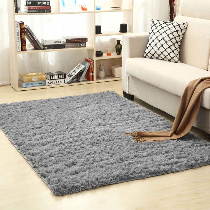 New 16 Color washed silk hair non-slip carpet living room coffee table blanket Bedroom bedside mat yoga rugs solid color plush