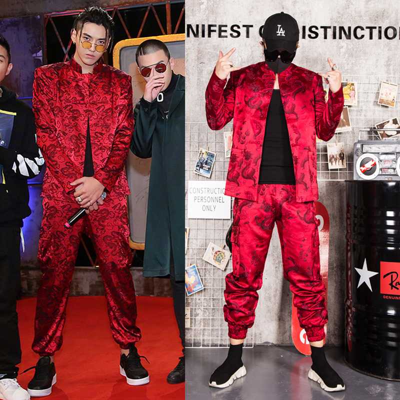 Custom Made Suits Sets Men Fashion Red Embroidered Casual Hip Hop Blazers Jacket Male Party Stage Singer DJ Costume
Custom Made Suits Sets Men Fashion Red Embroidered Casual Hip Hop Blazers Jacket Male Party Stage Singer DJ Costume