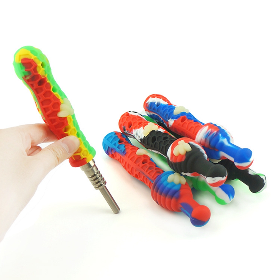 Mini Silicone pipes 10/14mm Stainless steel Tip Dab Straw Oil Rigs Silicone Smoking Pipe glass pipe smoking accessories dab rigs DHL
Mini Silicone pipes 10/14mm Stainless steel Tip Dab Straw Oil Rigs Silicone Smoking Pipe glass pipe smoking accessories dab rigs DHL