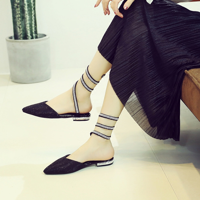 Hot Sale-summer Flat Sandals Women 2018 Summer Lady Shoes Women Pointed Toe Shoes Sandals Student Ladies Dress Shoes Sandalias Elegantes