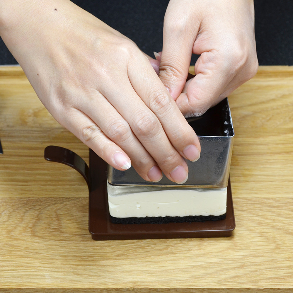 Square 6pcsset Stainless Steel Cooking Rings Dessert Rings Mini Cake and Mousse Ring Mould Set with Pusher15989584778646