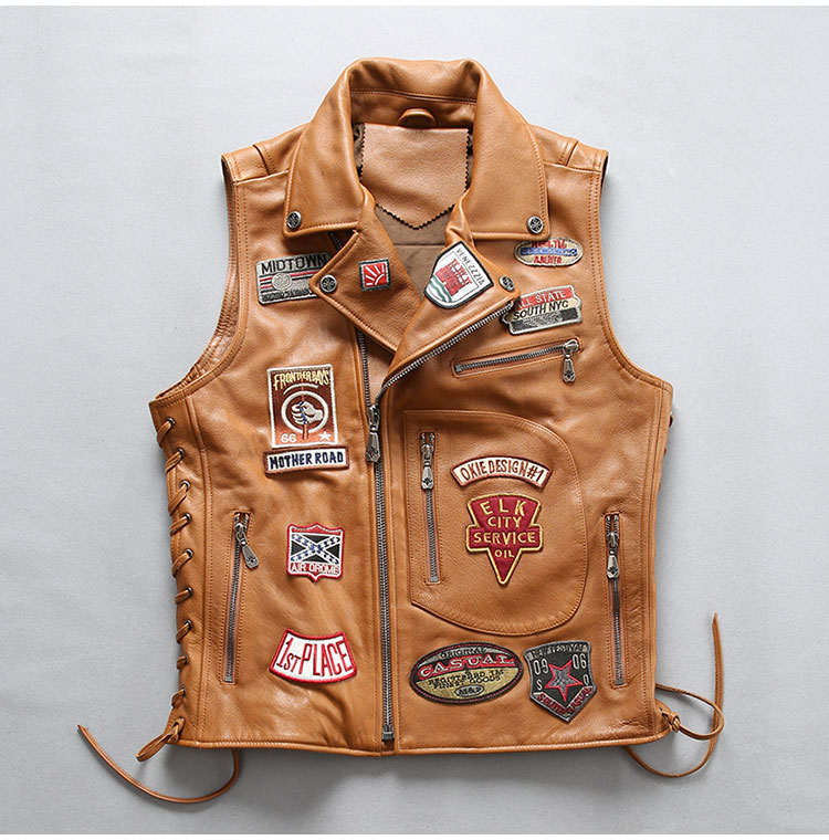 Cowhide Genuine Fashion Waistcoat Man Turn-Down Collar Slim Fit Short Real Leather Vest, Black
Cowhide Genuine Fashion Waistcoat Man Turn-Down Collar Slim Fit Short Real Leather Vest, Black