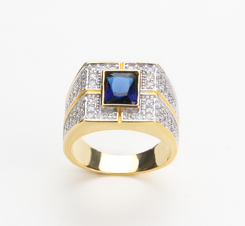 2019 New Arrival Infinity Classical Jewelry 925 Sterling Silver&Gold Fill Pave White Sapphire CZ Diamond Wedding Men Ring for Lovers' Gift