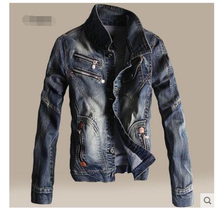 2019 spring Japanese denim jacket male Europe and America Slim locomotive fashion denim jacket men' retro clothing, Blue
2019 spring Japanese denim jacket male Europe and America Slim locomotive fashion denim jacket men' retro clothing, Blue