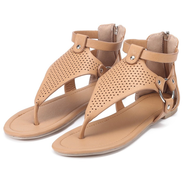 New Roman Clipped Toe Women Sandals Fashion Hollow Flat Bottom Women Sandals Trend Back Zipper Large Size Comfortable Wild Shoes, Brown
New Roman Clipped Toe Women Sandals Fashion Hollow Flat Bottom Women Sandals Trend Back Zipper Large Size Comfortable Wild Shoes, Brown