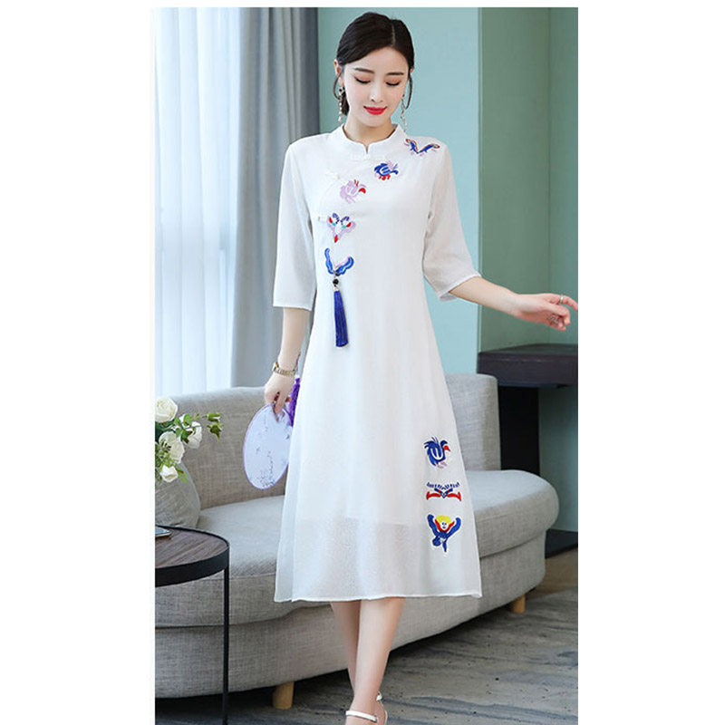 High Quality Summer Modern Cheongsam Women Short Lace Qipao Chinese Dress Qi Pao Party Vintage Ao Dai Elegant Dress For Women, As the picture show
High Quality Summer Modern Cheongsam Women Short Lace Qipao Chinese Dress Qi Pao Party Vintage Ao Dai Elegant Dress For Women, As the picture show