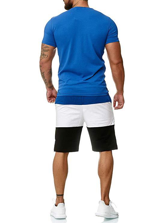 New Men's Sets Mens 2 Piece Outfit Sport Set Short Sleeve t shirt and shorts Summer Leisure Casual Short Thin Sets Suits