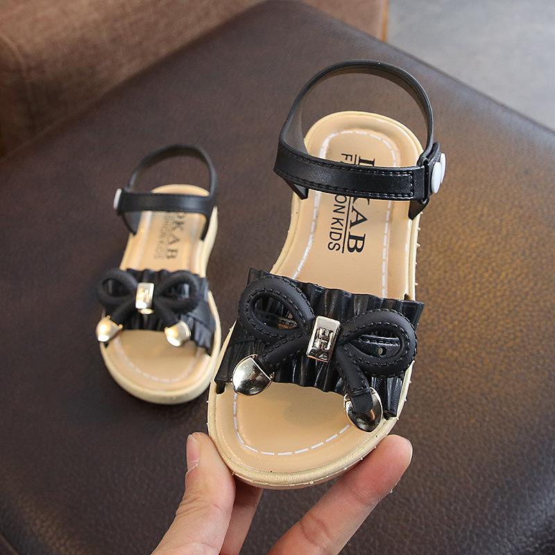 New Summer Girls Sandals Cute Bowtie Kids Shoes Big Girl Princess Shoes Casual Children Sandals Baby Toddler Sandal Beach Slides