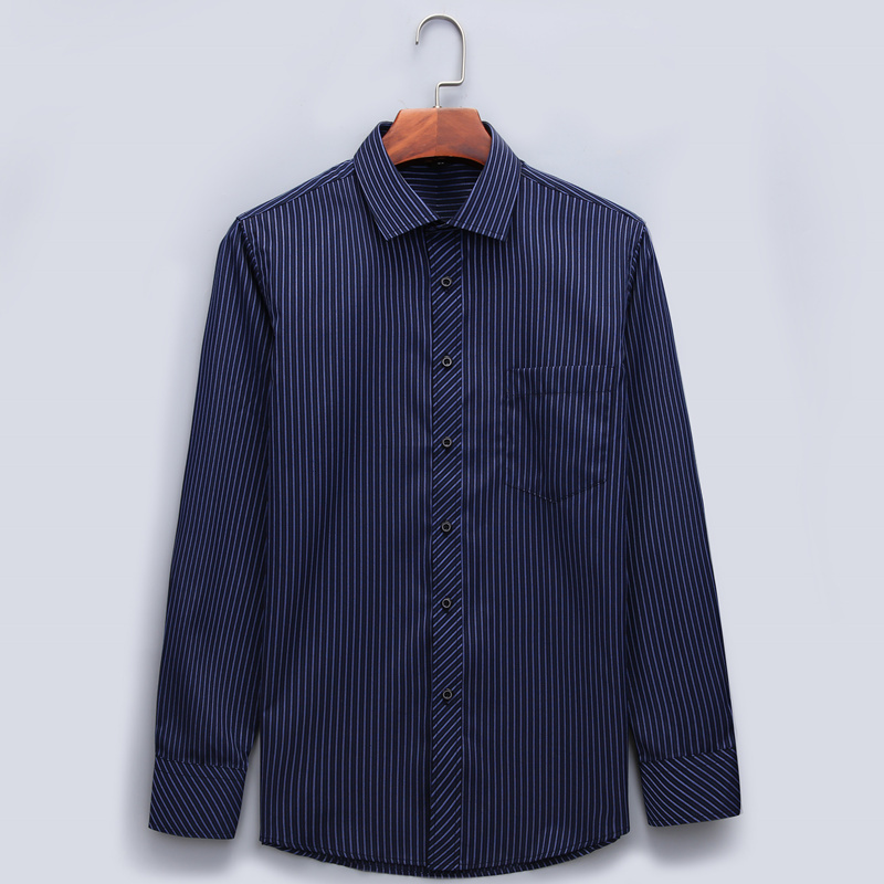 Plus Large Size 8XL 7XL 6XL 5XL 4XL Mens Business Casual Long Sleeved Shirt Classic Striped Male Social Dress Shirts Purple Blue C18122701