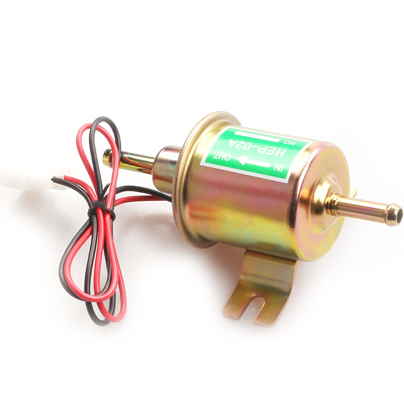 12V Car Fuel Pump Electric Petrol Pump Low Pressure Bolt Fixing Wire Diesel HEP-02A Set Metal Gold Silver FP009