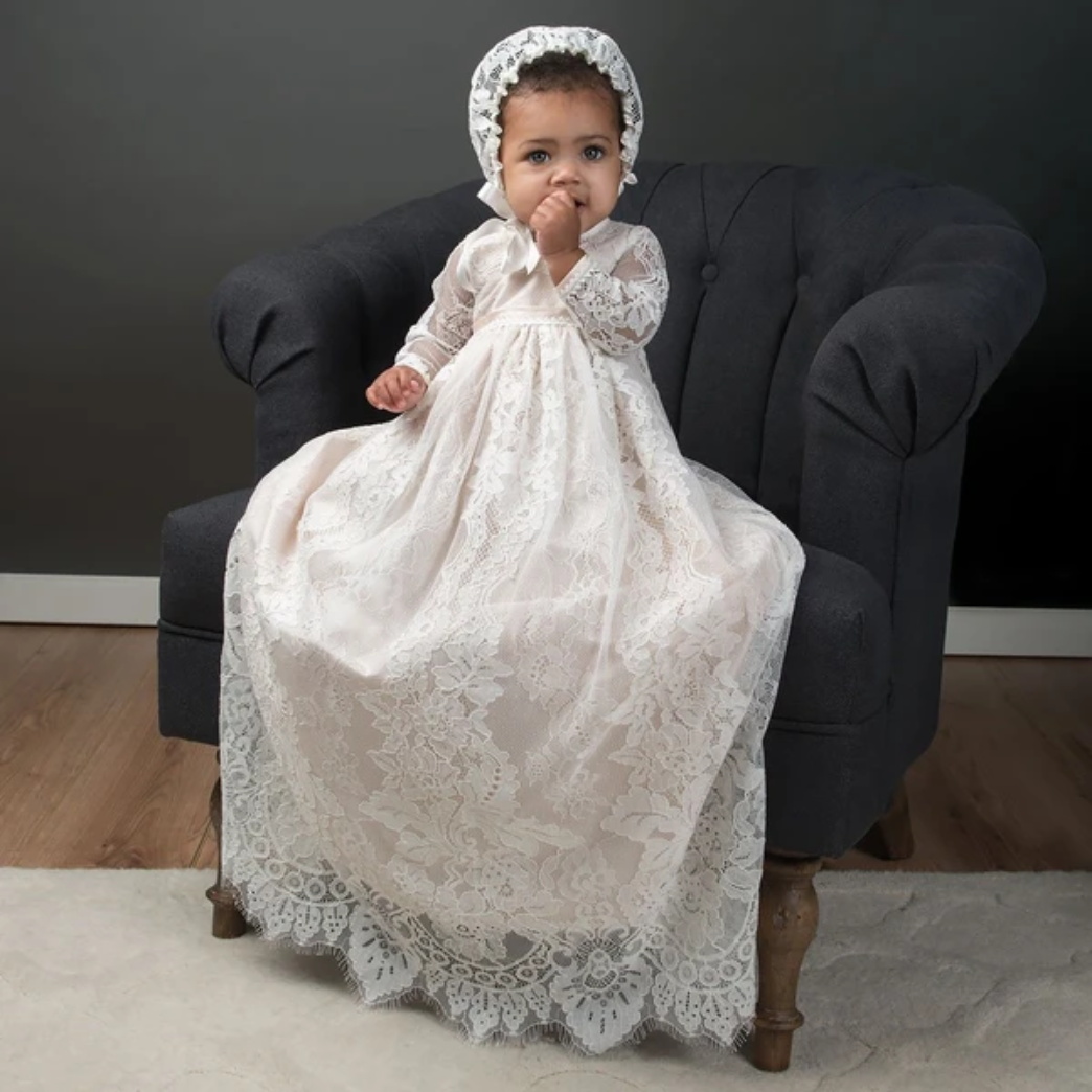 christening gowns for newborns boys jewel neck long sleeves a e first communion dresses full lace