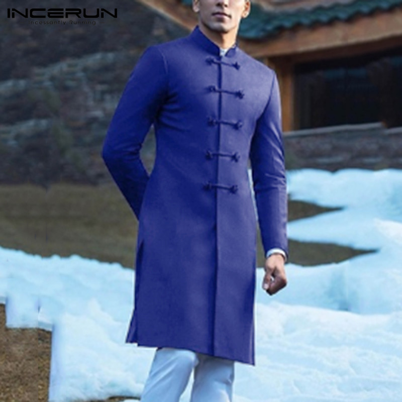 INCERUN Chinese Style Men Solid Color Long Sleeve Retro Single Breasted Shirt Robe Fashion Casual Mens Collar Blouse Streetwear, Black
INCERUN Chinese Style Men Solid Color Long Sleeve Retro Single Breasted Shirt Robe Fashion Casual Mens Collar Blouse Streetwear, Black