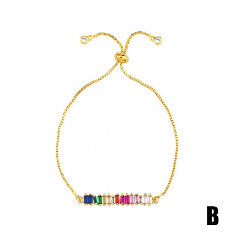 Sterg Sier & Gold Fill 2024 Top Zirconia Lucky Women's Bracelet