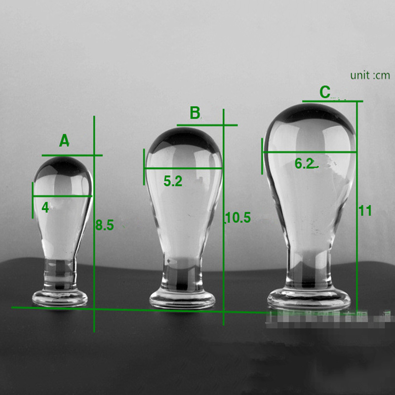 3 size Optional anal toys big anal plug glass butt plug sex toys for men big glass anal plug erotic toys Y18110402