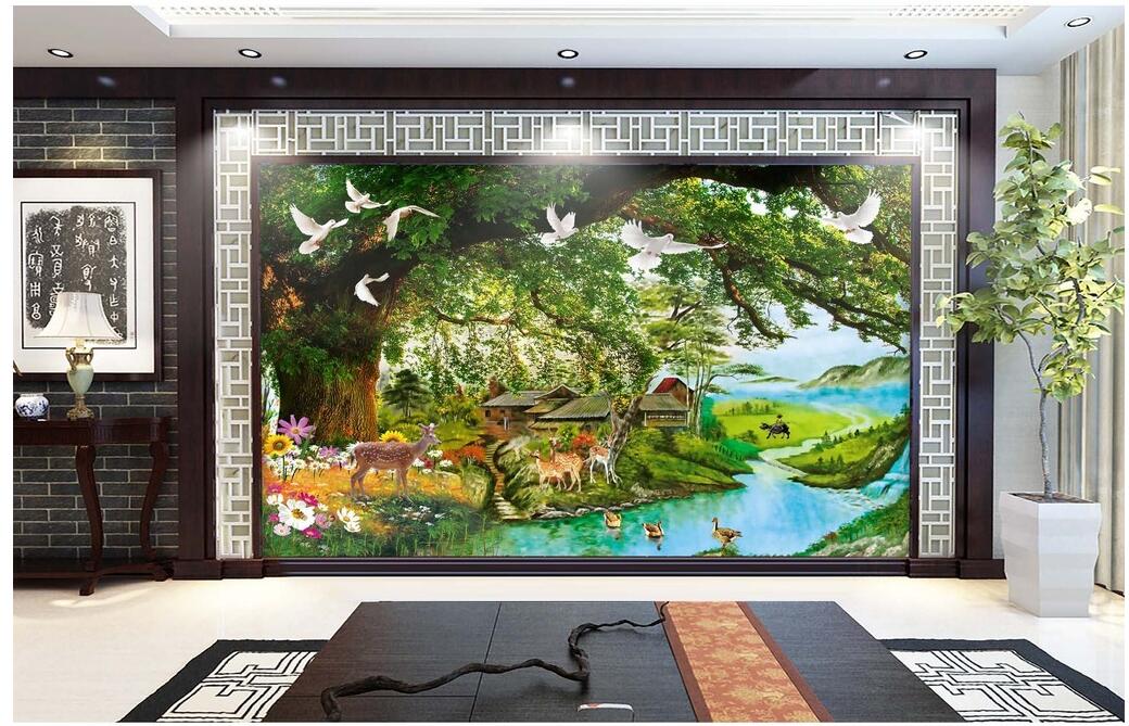 WDBH custom photo 3d wallpaper Big tree sika deer dream forest landscape living room home decor 3d wall murals wallpaper for walls 3 d, Non-woven
WDBH custom photo 3d wallpaper Big tree sika deer dream forest landscape living room home decor 3d wall murals wallpaper for walls 3 d, Non-woven