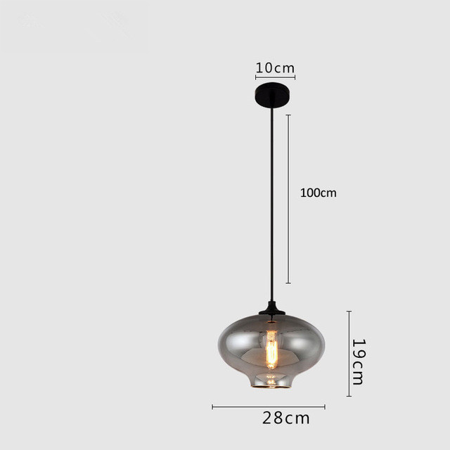 Modern Smoke Gray Glass Pendant Lights for Living Room Nordic Led Hanglamp Loft Industrial Hanging Lamp Home Decor Luminaire E27