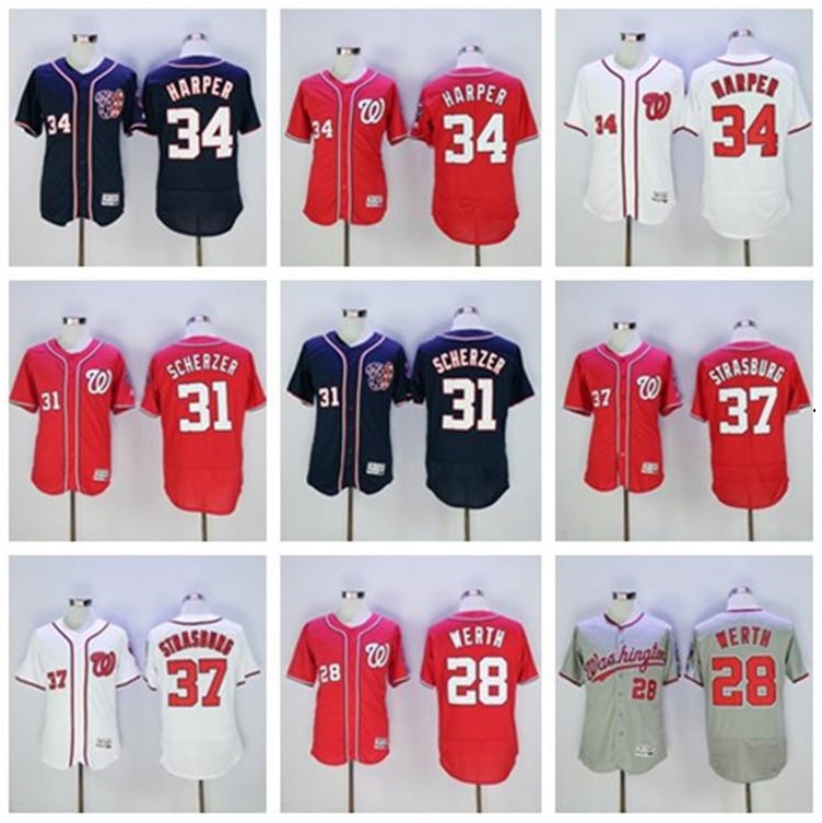 2019 Mens Flexbase 28 Jayson Werth 34 Bryce Harper 31 Max Scherzer 37 Stephen Strasburg Stitched Retro Jerseys Color White gray Black red, As picture 3
2019 Mens Flexbase 28 Jayson Werth 34 Bryce Harper 31 Max Scherzer 37 Stephen Strasburg Stitched Retro Jerseys Color White gray Black red, As picture 3