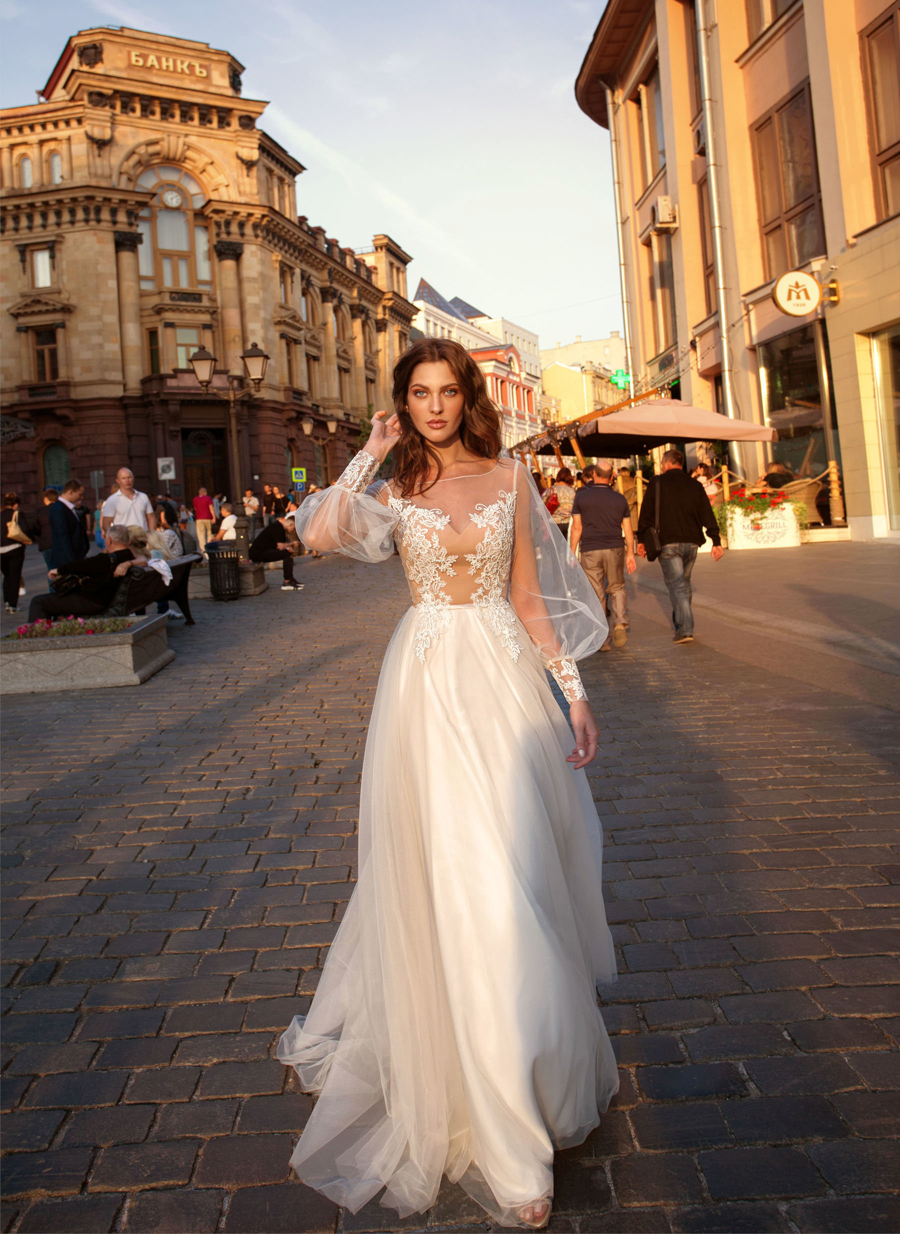 papilio bohemian dresses lace appliques long sleeve tulle bridal gowns plus size beach boho wedding gown vestido de novia