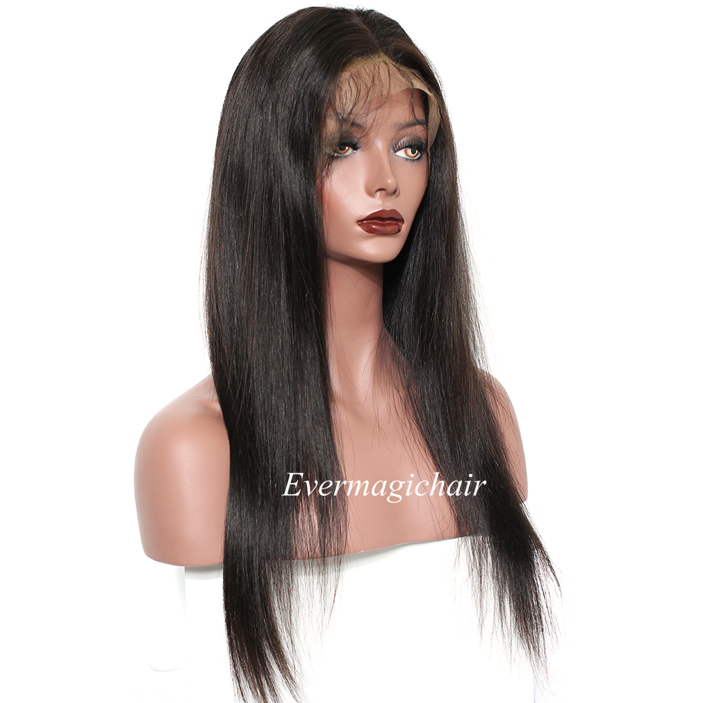 Natural Color Full Lace Wigs straight Human Hair Brazilian Peruvian Malaysian Indian straight Lace Front Human Hair Wigs With Baby Hair