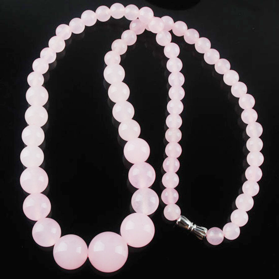 WOJIAER Natural Green Plum Olive Jade Necklace Gem Stone Graduated 6-14mm Round Beads Jewelry Necklaces 17.5" Strand Women BF300