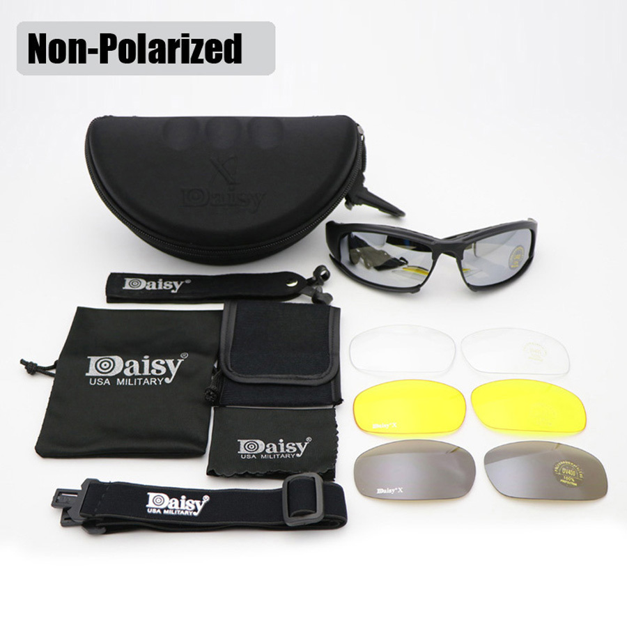 Daisy X7 Military Goggles Bullet-proof Army Polarized Sunglasses 4 Lens Hunting Shooting Airsoft Eyewear Y200619