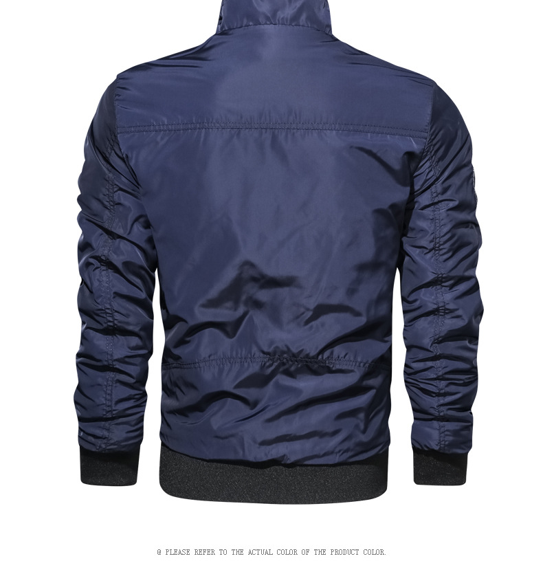 Leather fall solid color collar casual men's jacket Slim youth flight suit men support mixed batch