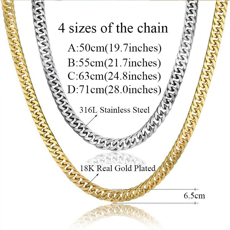 whole saleVintage Long Gold Chain For Men Chain Necklace New Trendy GoldS Color Stainless Steel Thick Bohemian Jewelry Colar Male Necklaces