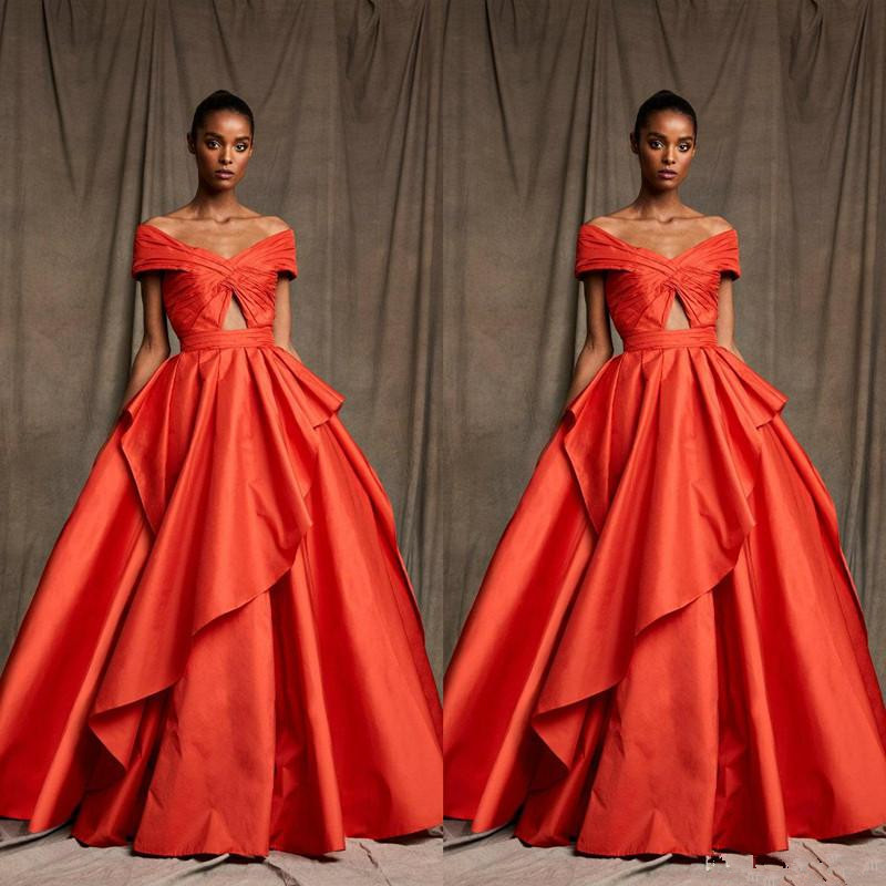 Zuhair Murad Prom Dresses 2020 Off The Shoulder Satin Cheap Evening Formal Dress Glitz Pageant Dresses For Girls Party Prom Gowns