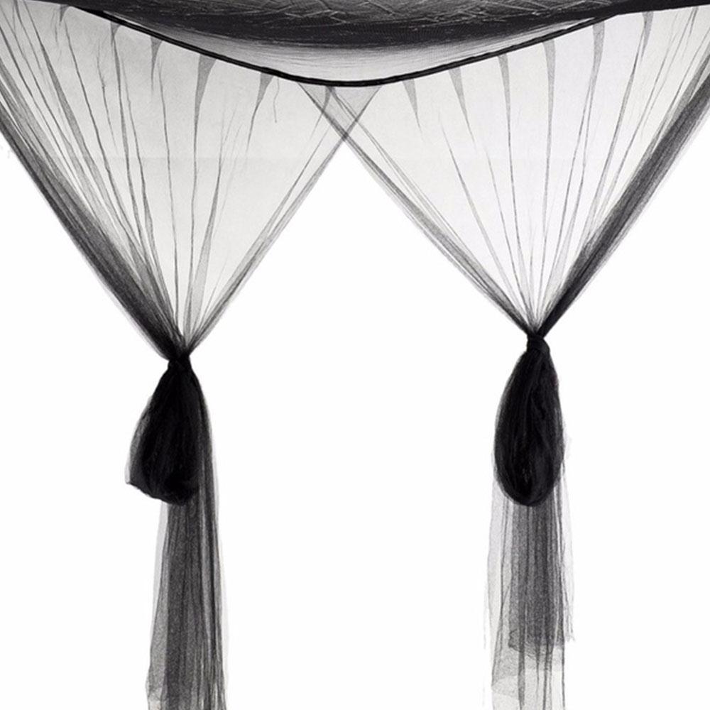 4 Doors Open 4 Corner Square Bed Canopy Netting Rectangle Elegant Mosquito Net Foldable Sleeping Bed Net Full Queen King