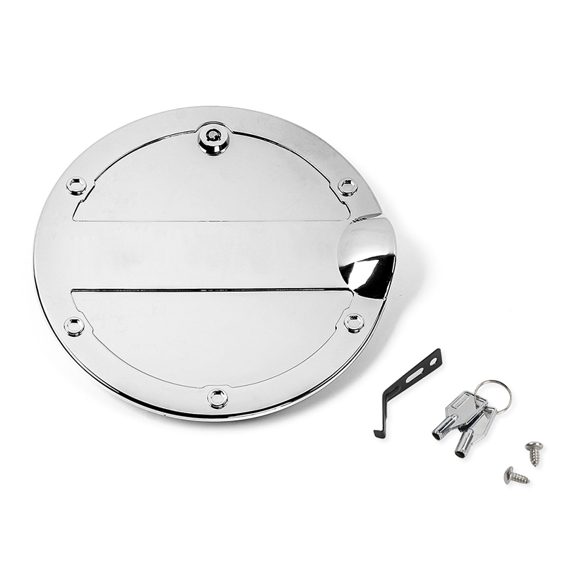 Chrome Gas Door Fuel Tank Oil Cap Cover With Lock For Ford F150 Car Accessories