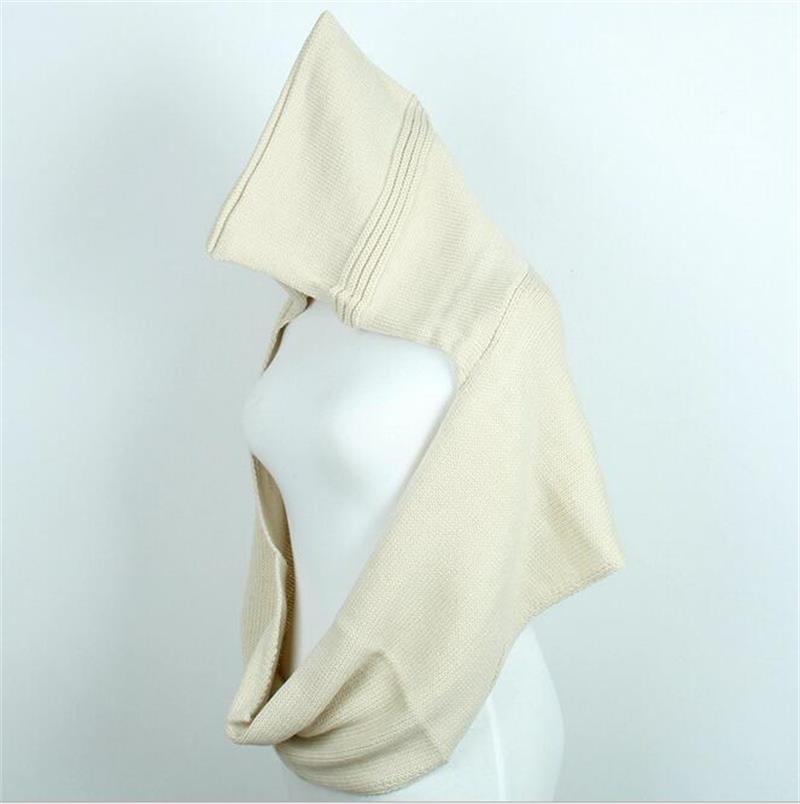 Wholesale-Winter Soft Pullover Knit Infinity Scarf Beanie Hoodie Scarf Long Hooded Scarf Wrap