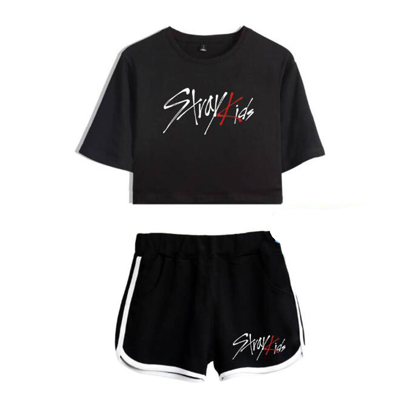 Summer Women's Sets Korean style KPOP Stray Kids Short Sleeve Crop Top + Shorts Sweat Suits Women Tracksuits Two Piece Outfit, Gray
Summer Women's Sets Korean style KPOP Stray Kids Short Sleeve Crop Top + Shorts Sweat Suits Women Tracksuits Two Piece Outfit, Gray