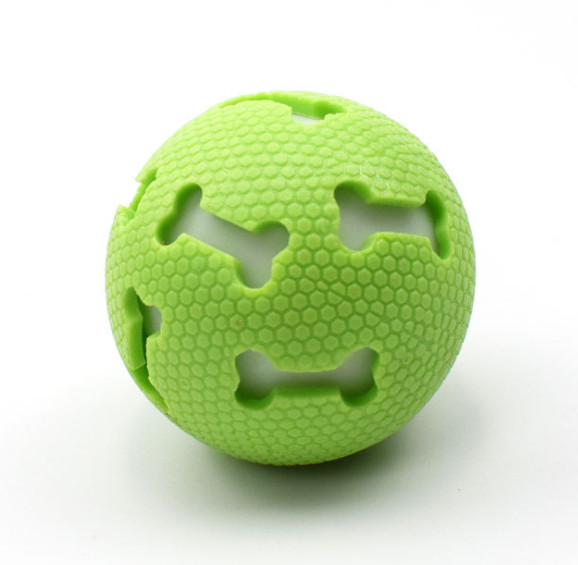 The latest pet toys, hollow bones, 2 styles, luminous vocal ball, 7.5cm dog and cat bite-resistant natural rubber toy