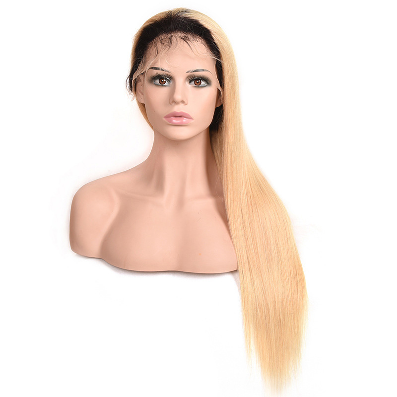 Brazilian Virgin Hairs 13X4 Lace Front Wig 1B Blonde Silky Straight 1B/613# Wigs 10-28inch Light Color 100% Human Hair 150% 180% 210% 250% Density