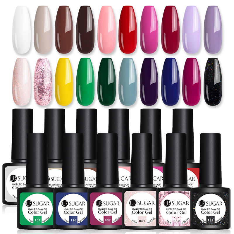 UR SUGAR 10/20pcs/Lot Gel Nail Polish Set 122 Colors Glitter Color Semi Permanent UV Led Gel Varnish Soak Off Nail Lacquers
UR SUGAR 10/20pcs/Lot Gel Nail Polish Set 122 Colors Glitter Color Semi Permanent UV Led Gel Varnish Soak Off Nail Lacquers
