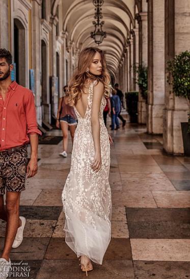 simple mermaid wedding dresses v neck lace bridal gowns backless thigh split boho wedding dress custom made