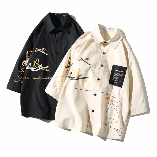 Men Summer 2020 Graffiti Print Shirt Mens Fashion Streetwear Causal Shirts Male 3/4 Sleeve Harajuku Clothes Tops, Black
Men Summer 2020 Graffiti Print Shirt Mens Fashion Streetwear Causal Shirts Male 3/4 Sleeve Harajuku Clothes Tops, Black