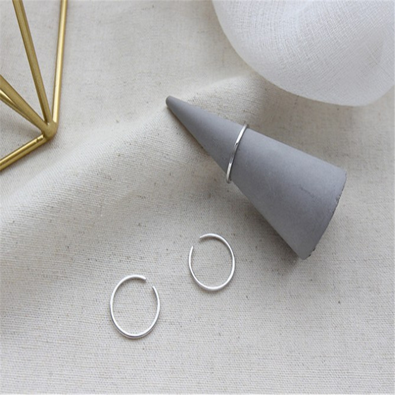 New Simple Authentic 925 Sterling Silver Open Size Rings For Women Smooth Plain Adjustable Ring Fine Jewelry
