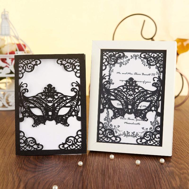 KAZIPA 25pcs laser cut invitation, graduation masquerade invitation and baby baptism envelope bride wedding Halloween, Black
KAZIPA 25pcs laser cut invitation, graduation masquerade invitation and baby baptism envelope bride wedding Halloween, Black