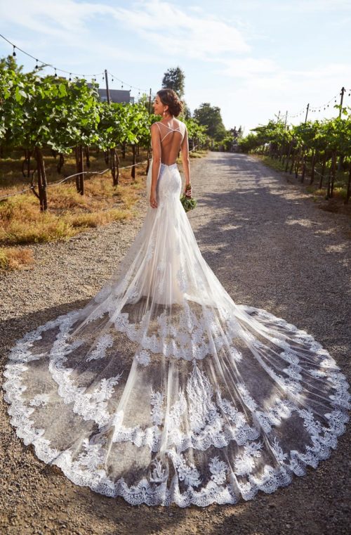 kitty chen mermaid elegant wedding dresses spaghetti neck lace appliqued open backless beaded bridal gowns court train wedding dress