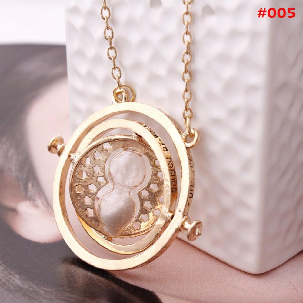 Gem Pendants Necklace Gold Silver Alloy Personality Women Fashion Sand Glass Time Turner Pendant Necklace Men Jewelry Gifts