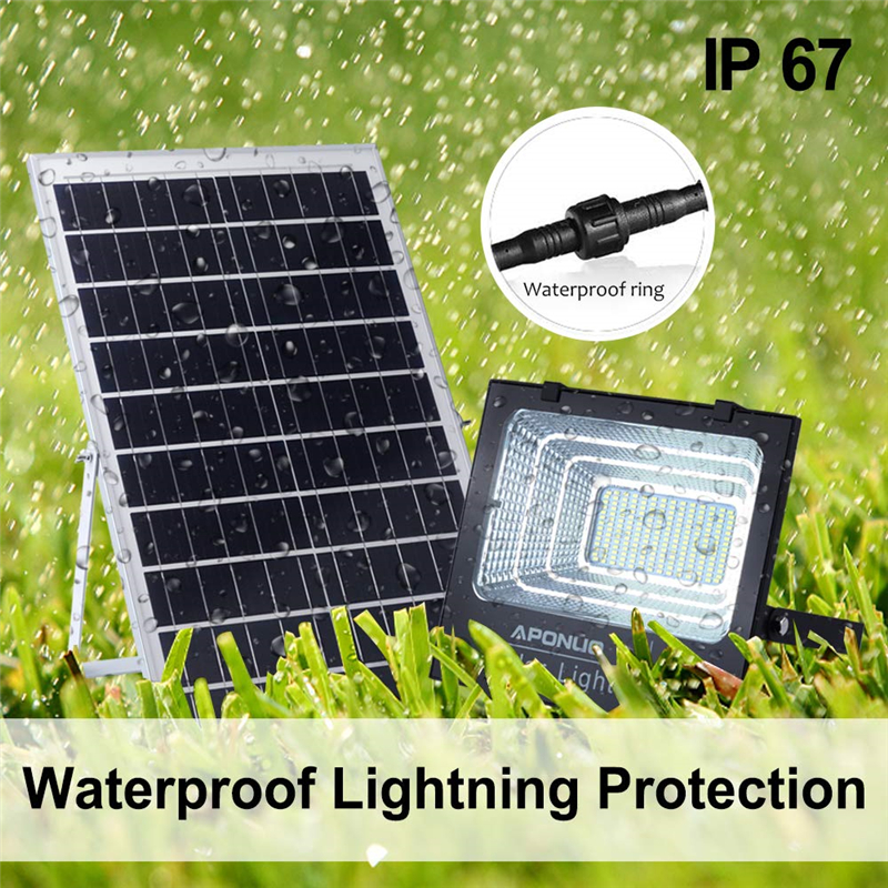Solar Street Lamp Powered Flood Lights 60W 100W IP67 Wall lighting with Remote Control Security Lighting for Yard Garden Gutter Garage