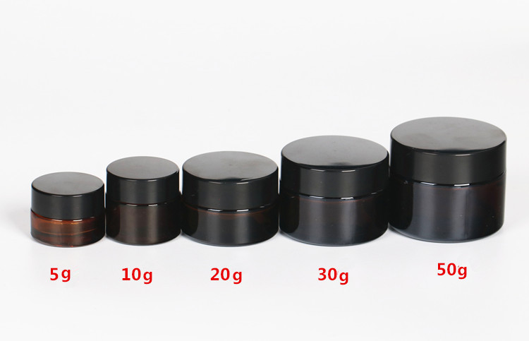 10pcs/lot 5g 10g 20g 30g 50g glass jars for cosmetics Amber Glass Cream Jars Cosmetic Packaging with lid black plastic caps
10pcs/lot 5g 10g 20g 30g 50g glass jars for cosmetics Amber Glass Cream Jars Cosmetic Packaging with lid black plastic caps