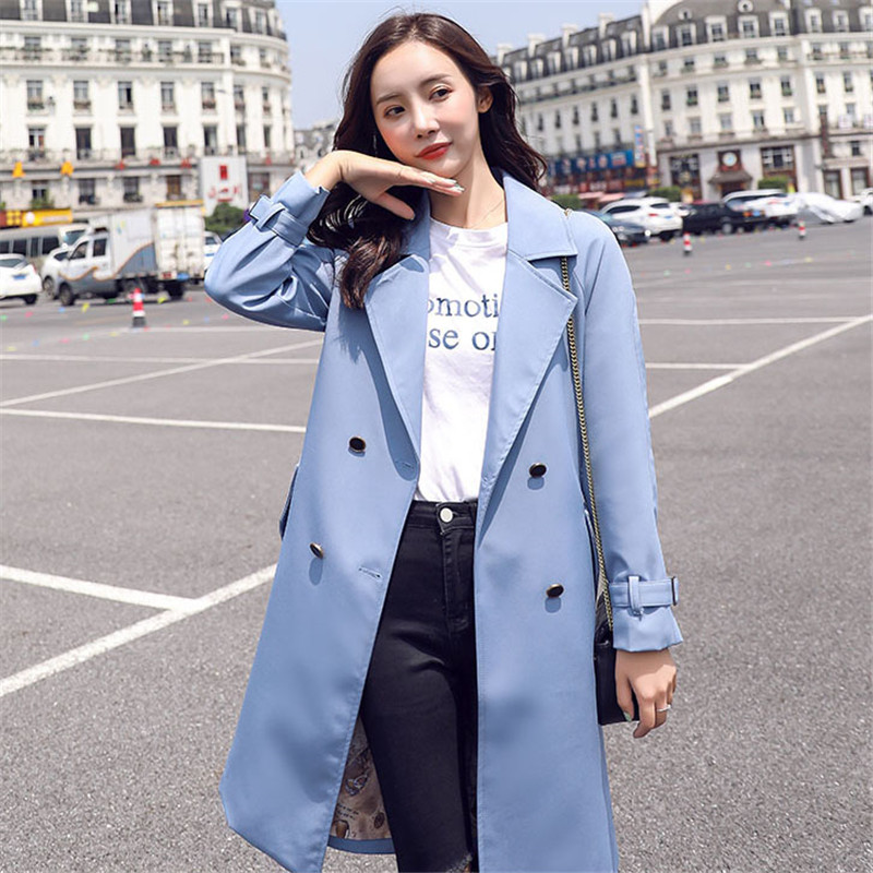2020 popular windbreaker female Korean version of the long loose British style lace up waist temperament fashion new coat autumn, Black
2020 popular windbreaker female Korean version of the long loose British style lace up waist temperament fashion new coat autumn, Black
